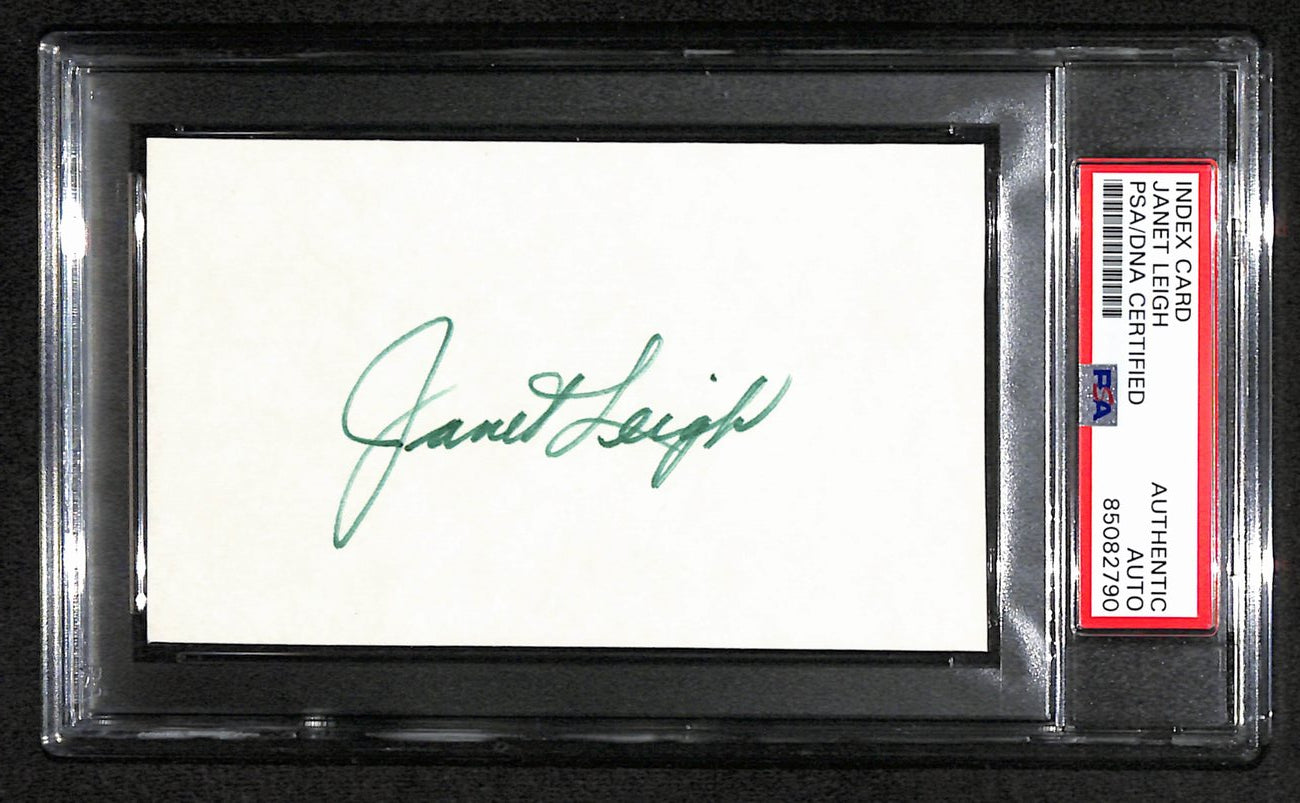 Janet Leigh Autographed 3x5 Index Card Actress PSA/DNA 184285