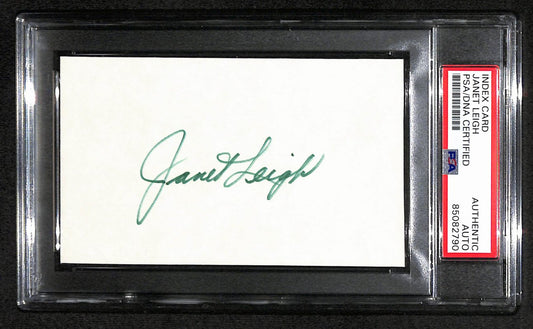 Janet Leigh Autographed 3x5 Index Card Actress PSA/DNA 184285