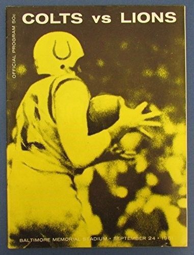 Colts vs. Lions 1961 NFL Official Program 125489