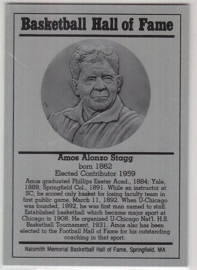 1986-2002 Basketball Hall of Fame Metallic AMOS ALONZO STAGG Series 12 128779