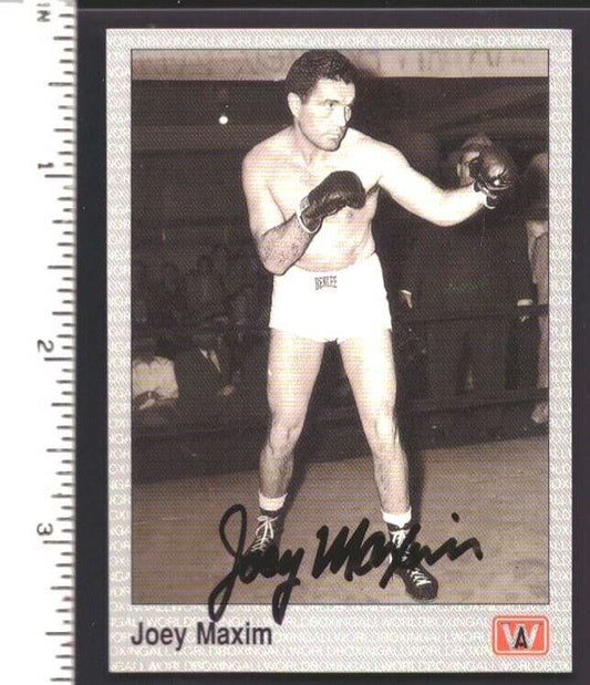 Joey Maxim Boxer Signed/Autographed 1991 AW Sports Trading Card #28 151794