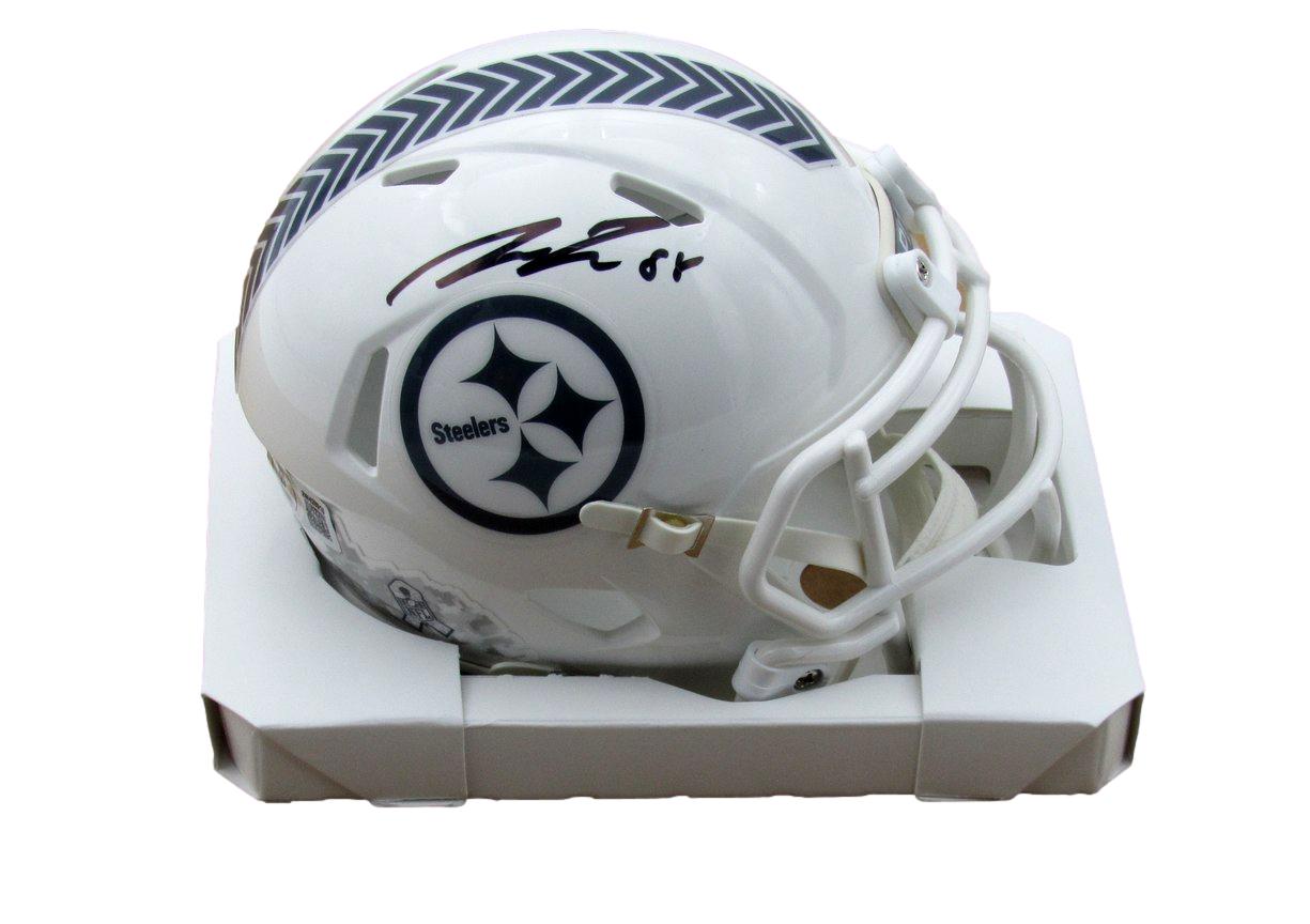 Pat Freiermuth Signed White Salute to Service Mini Helmet Steelers Beckett 19217