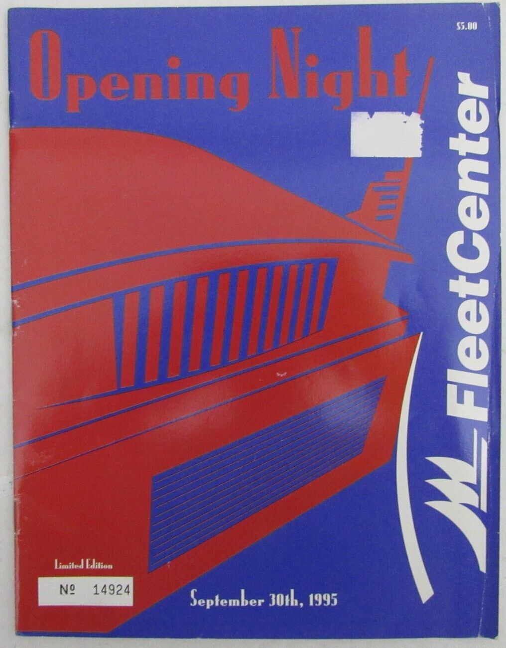 1995 Fleet Center Grand Opening Full Ticket and Program Boston Bruins 177107