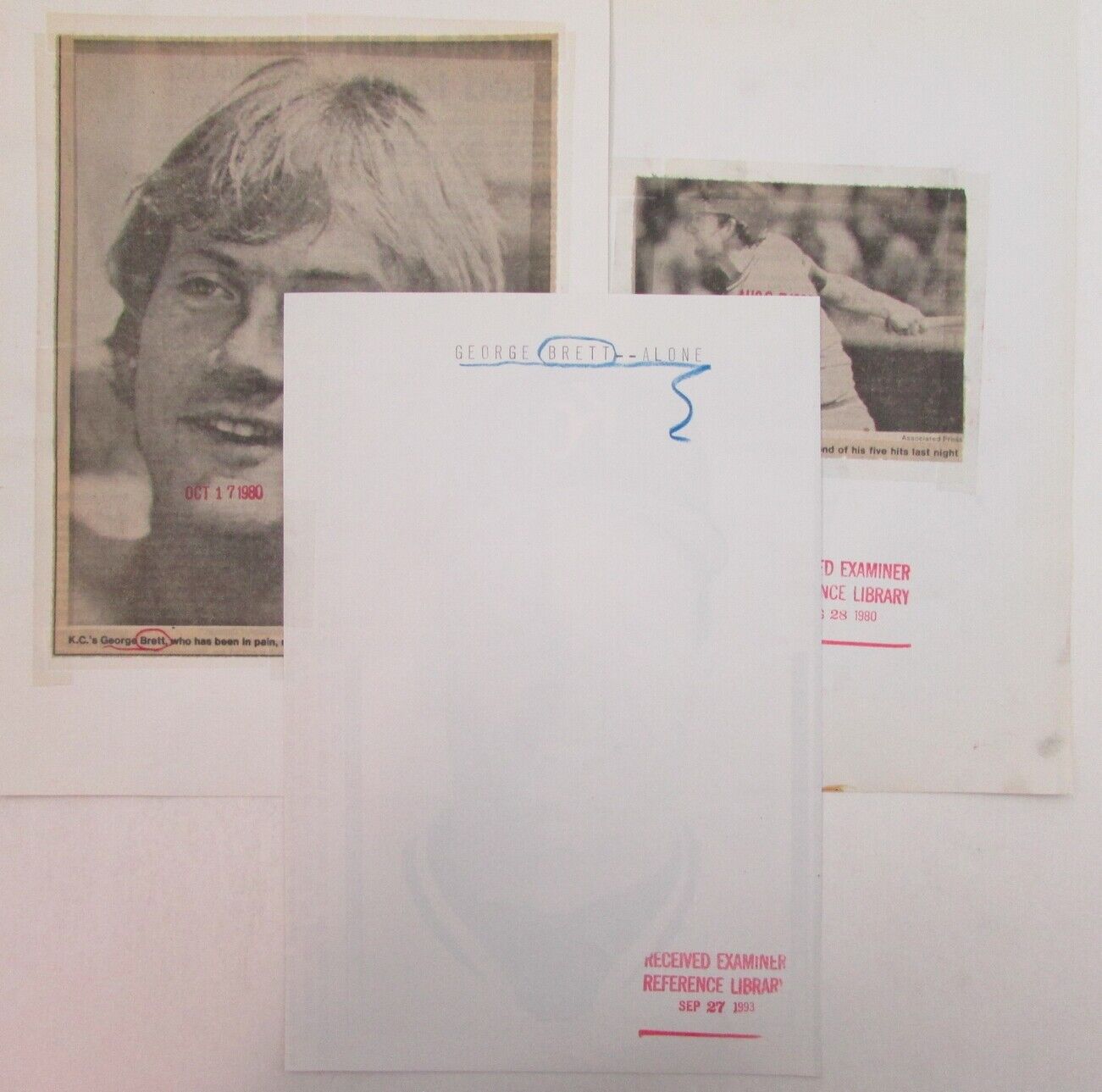 Lot of 6 George Brett Kansas City Royals 1980's-90's News Wire Photos 157379