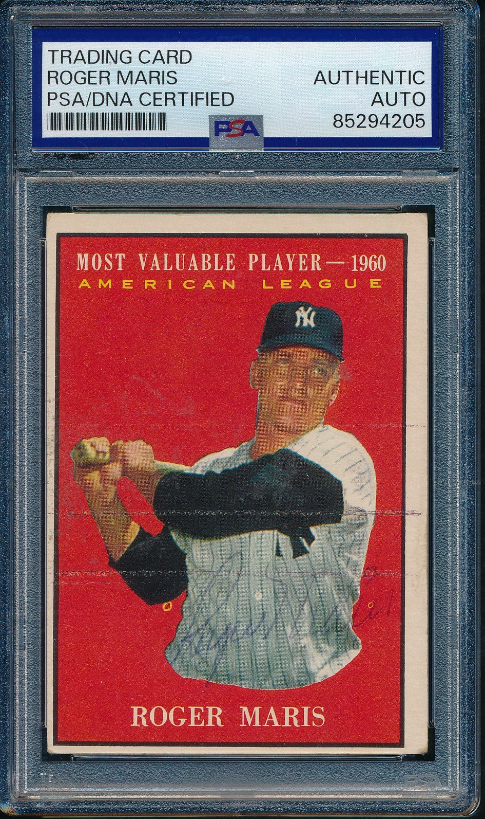 Roger Maris Signed/Autographed 1961 Topps Card #478 NY Yankees PSA/DNA 190590