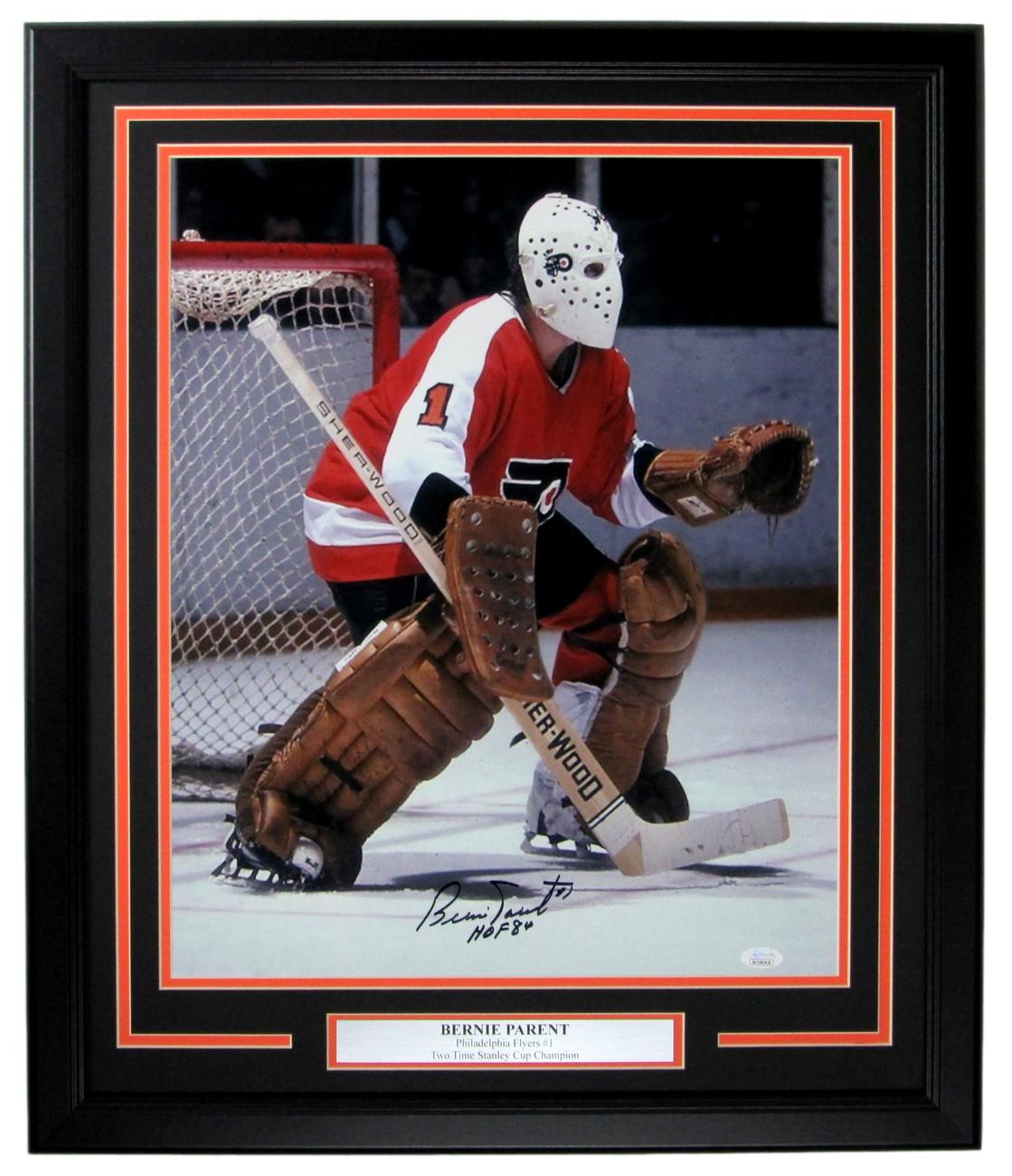 Bernie Parent Flyers Signed/Autographed 16x20 Photo Framed JSA 155852