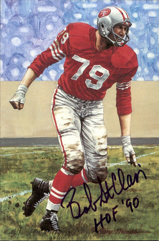 Bob St. Clair HOF Autographed Goal Line Art GLAC Postcard 49ers JSA