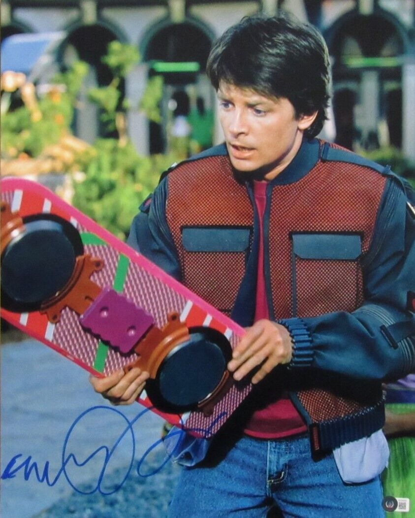 Michael J Fox Autographed 16x20 Photo "Back To The Future" Beckett