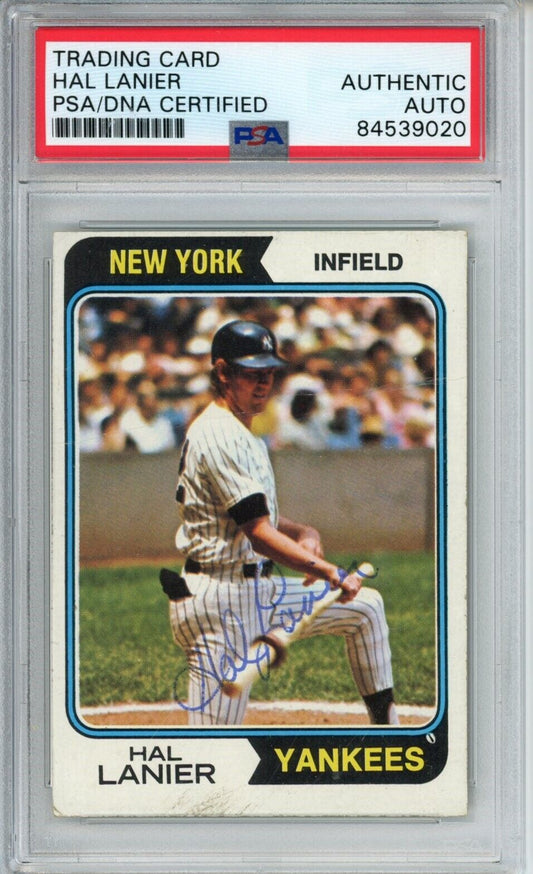 Hal Lanier Yankees Signed/Autographed 1974 TOPPS Card #588 PSA/DNA 166837