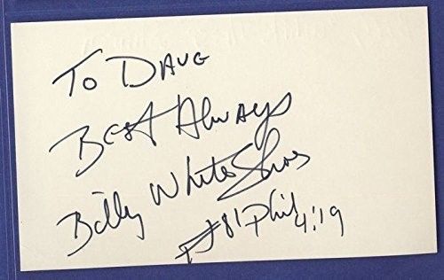 Billy White Shoes Johnson Falcons Signed 3x5 Index Card