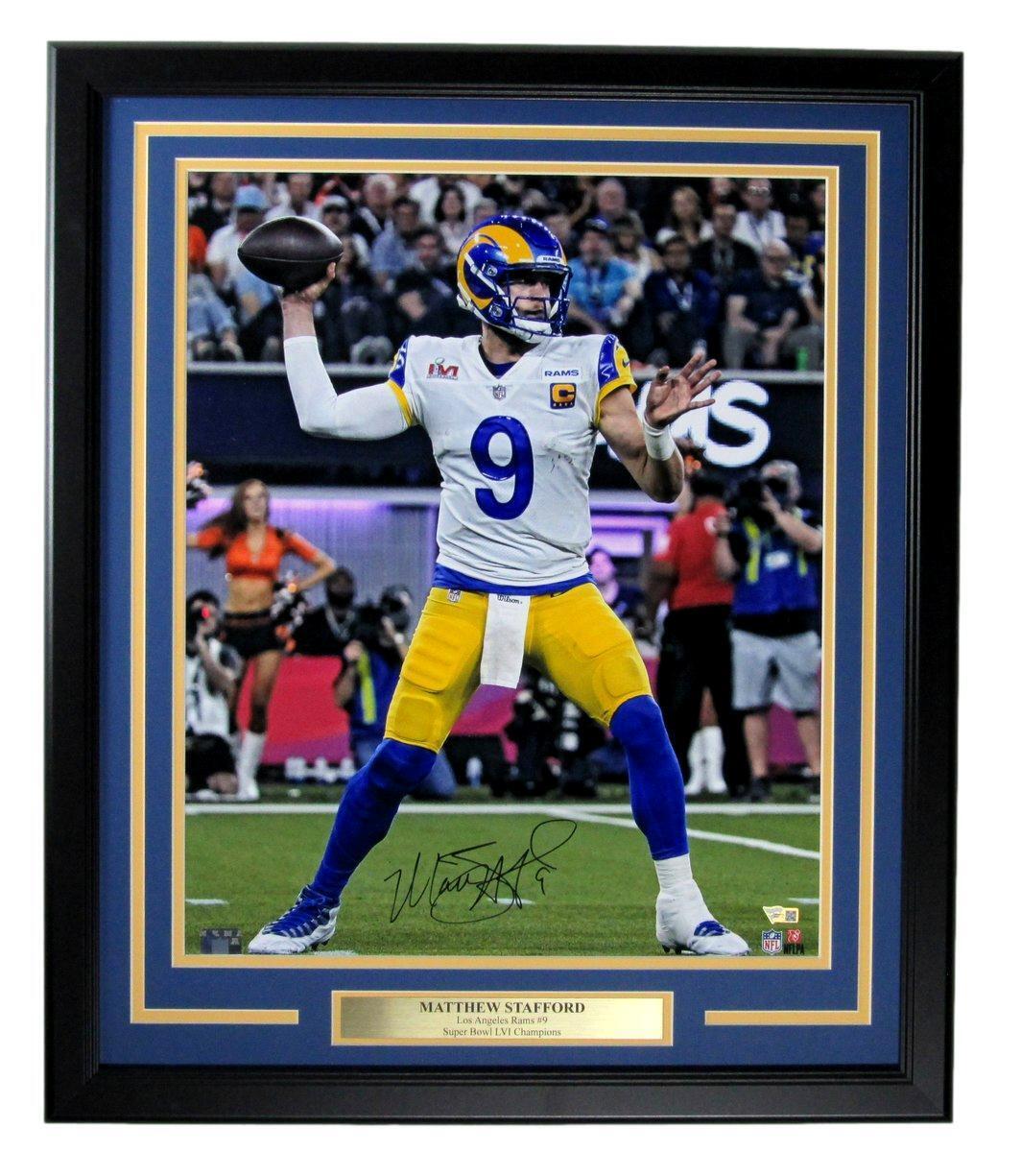 Matthew Stafford Autographed 16x20 Photo Los Angeles Rams Framed Fanatics