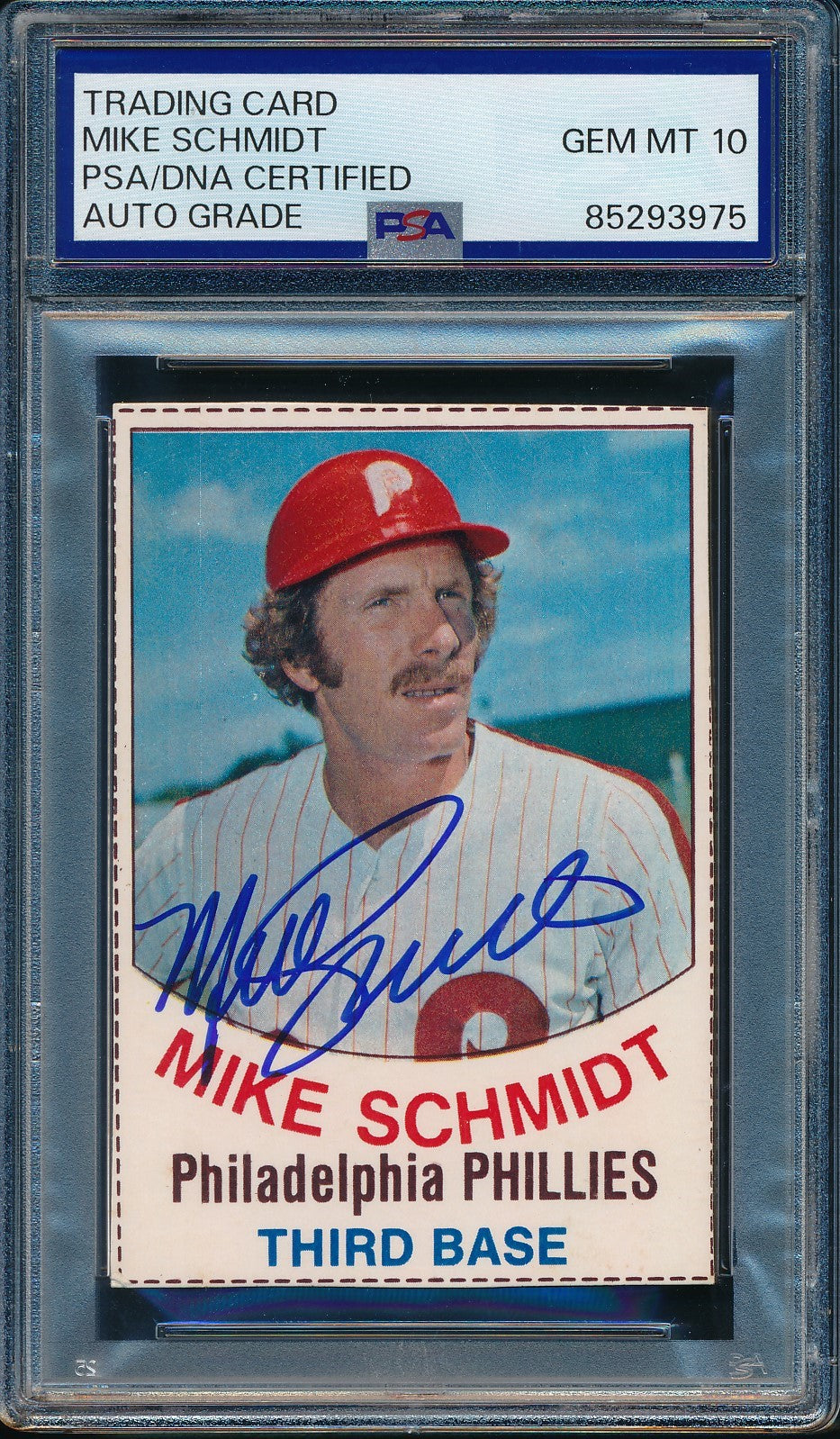 1977 Hostess Mike Schmidt Phillies Card #43 Signed PSA/DNA GEM MINT 10 190442