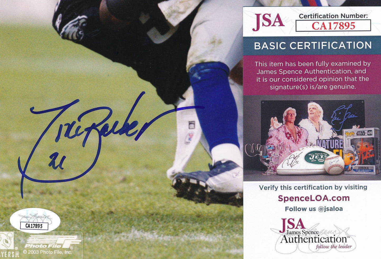 Tiki Barber Signed/Autographed 8x10 Photo New York Giants JSA 192964