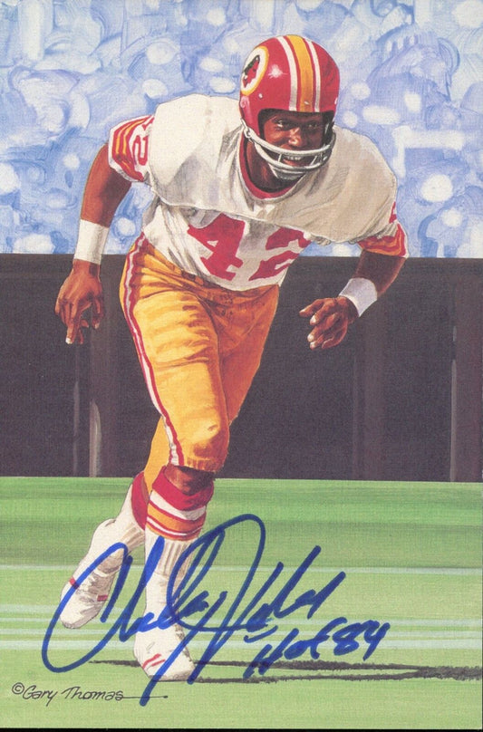 Charley Taylor Autographed/Inscr Goal Line Art GLAC Postcard Redskins JSA 177814