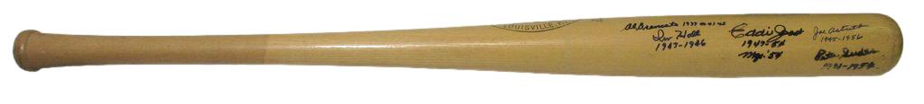 Philadelphia Athletics 1940s Multi-Signed 35" Vintage Wood Baseball Bat 170717