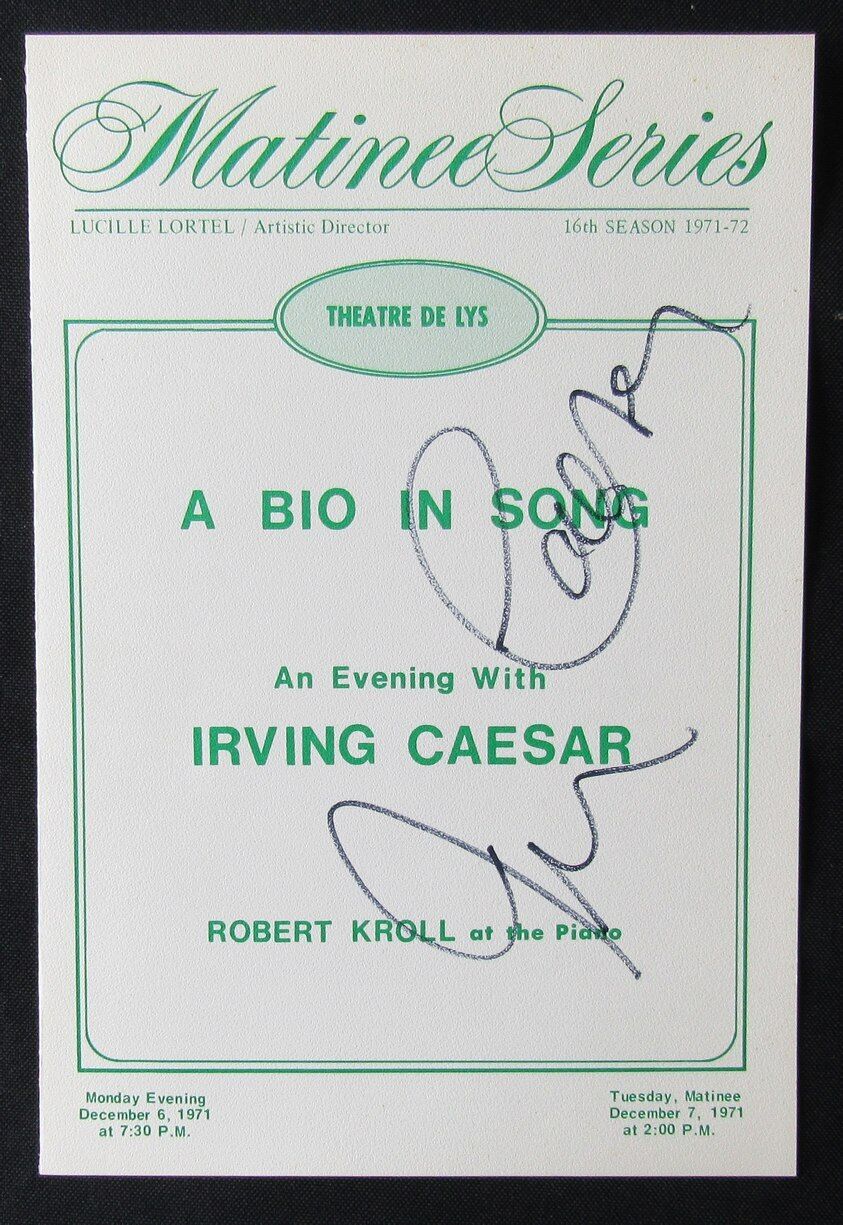 Irving Caesar Lyricist Autographed 1971 Magazine PSA/DNA 177045