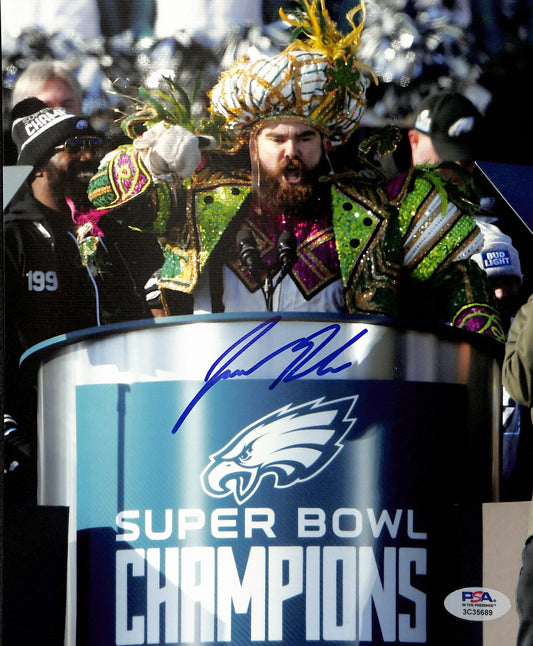 Jason Kelce Signed/Autographed 8x10 Photo Philadelphia Eagles PSA 190045