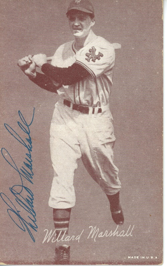 Willard Marshall New York Giants Signed/Auto 1947-1966 Exhibit Postcard 166976