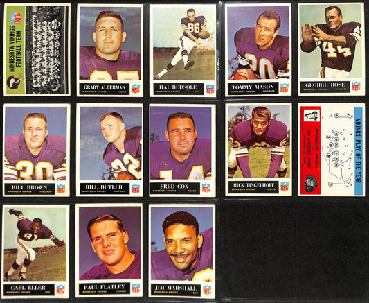 1965 Philadelphia Football Vikings Team Set (13/14) Cards Carl Eller RC 189255