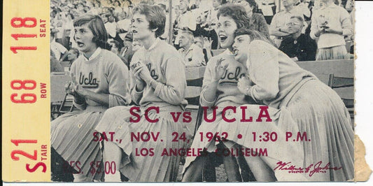 1962 USC Trojans vs. UCLA Football Game Ticket Stub 148528