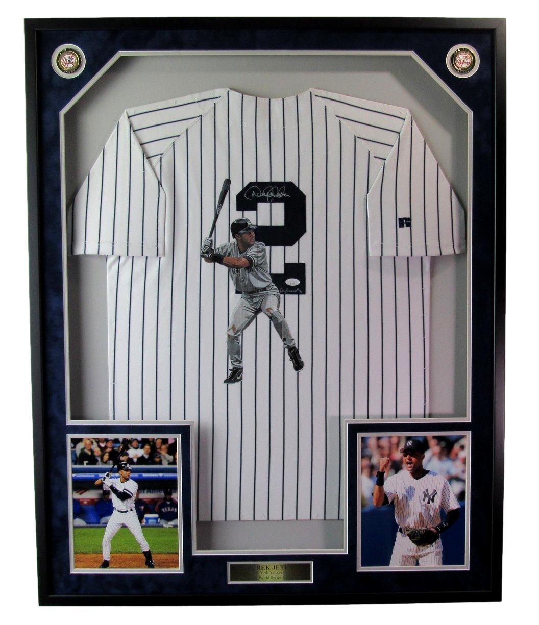 Derek Jeter HOF Signed/Auto Yankees Baseball Jersey Framed JSA 189456