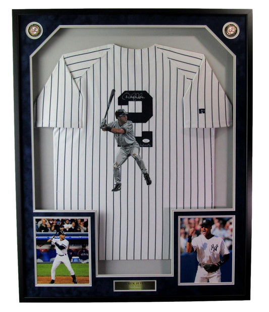 Derek Jeter HOF Signed/Auto Yankees Baseball Jersey Framed JSA 189456