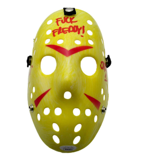 Ari Lehman Signed/Inscribed Yellow/Red Mask "Friday the 13th" JSA 189563