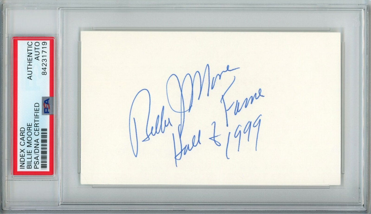 Billie Moore HOF UCLA Basketball Coach Signed 3x5 Index Card PSA/DNA 153585