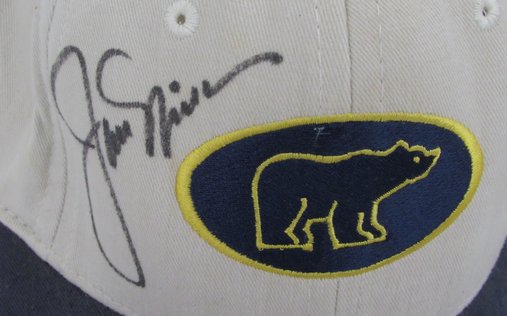 Jack Nicklaus Signed/Autographed White/Blue Golden Bear Golf Hat JSA 190267