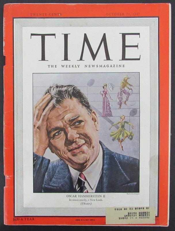 Time Magazine Vol L No 16 October 20, 1947 Oscar Hammerstein II 183268