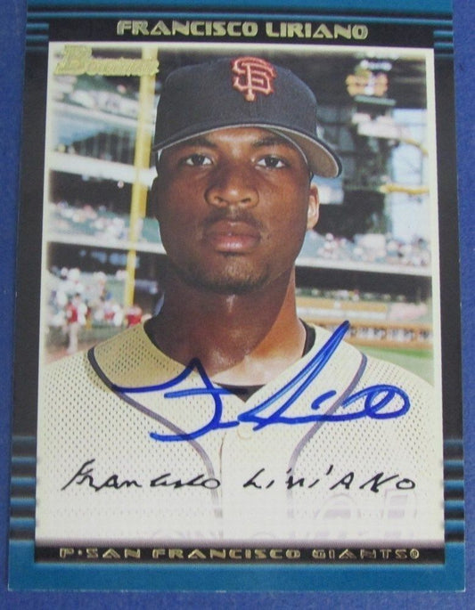 Francisco Liriano Autographed/Signed 2002 Bowman Baseball Card  #BDP147