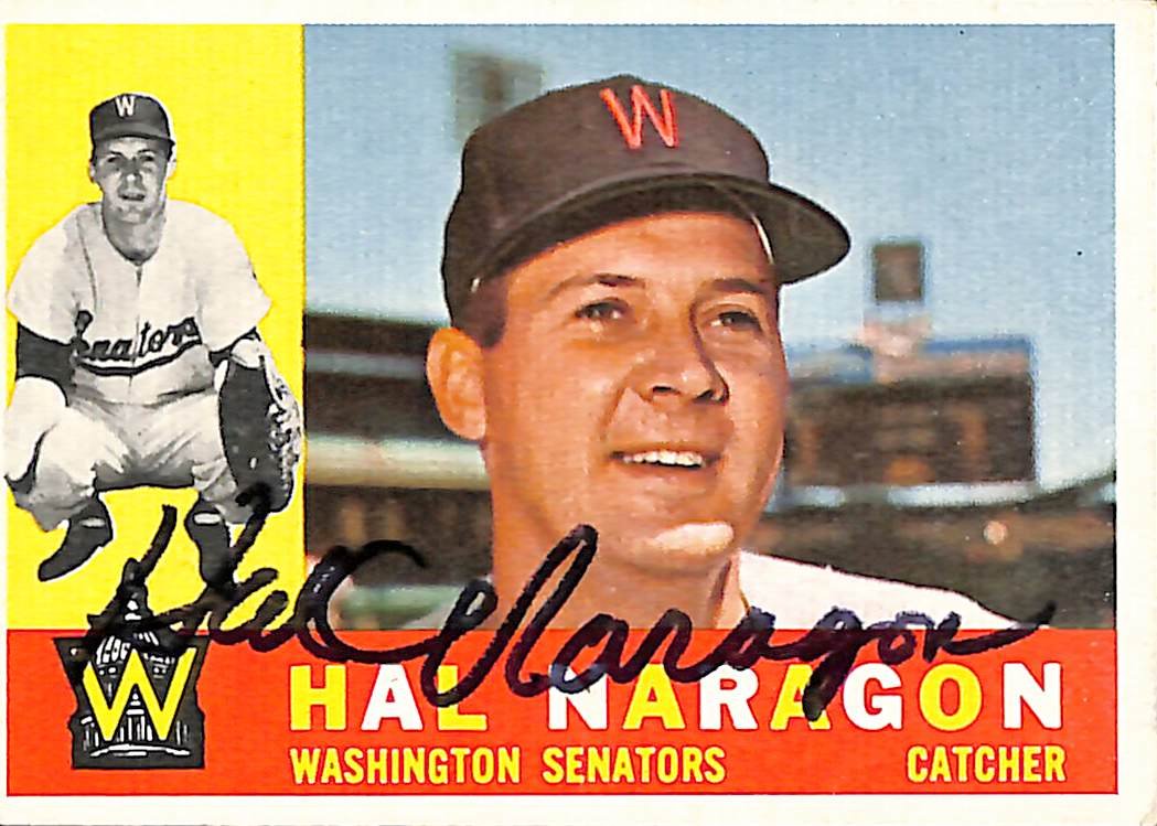 1960 TOPPS #231 Hal Naragon Washington Senators Signed/Auto Card 190980