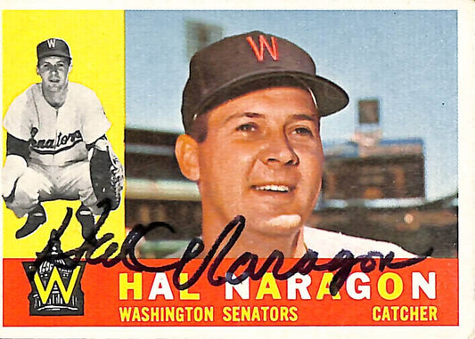 1960 TOPPS #231 Hal Naragon Washington Senators Signed/Auto Card 190980