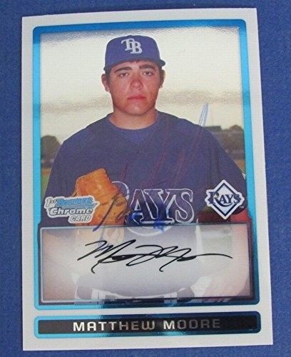 Matt Moore Rays Signed/Autographed 2010 Bowman Baseball Chrome Card #BCP7