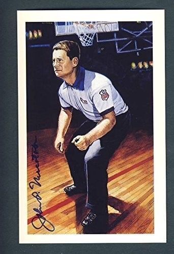 Referee John Nucatola Signed Ron Lewis HOF Postcard 121907 PSA/JSA PASS