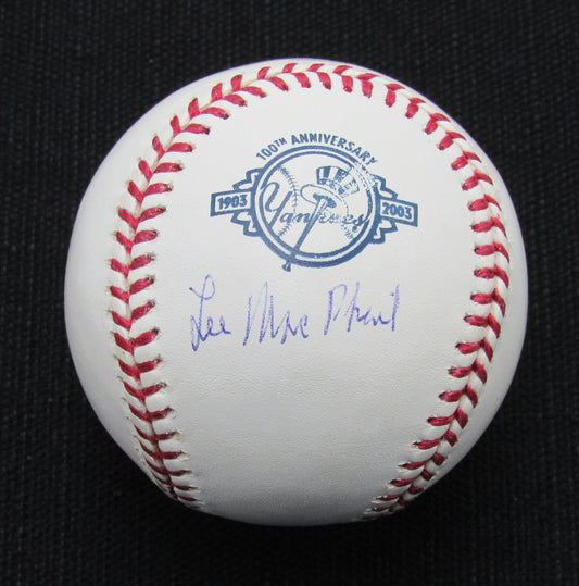 Lee MacPhail Signed/Auto Yankees 100th OML Baseball JSA  186765