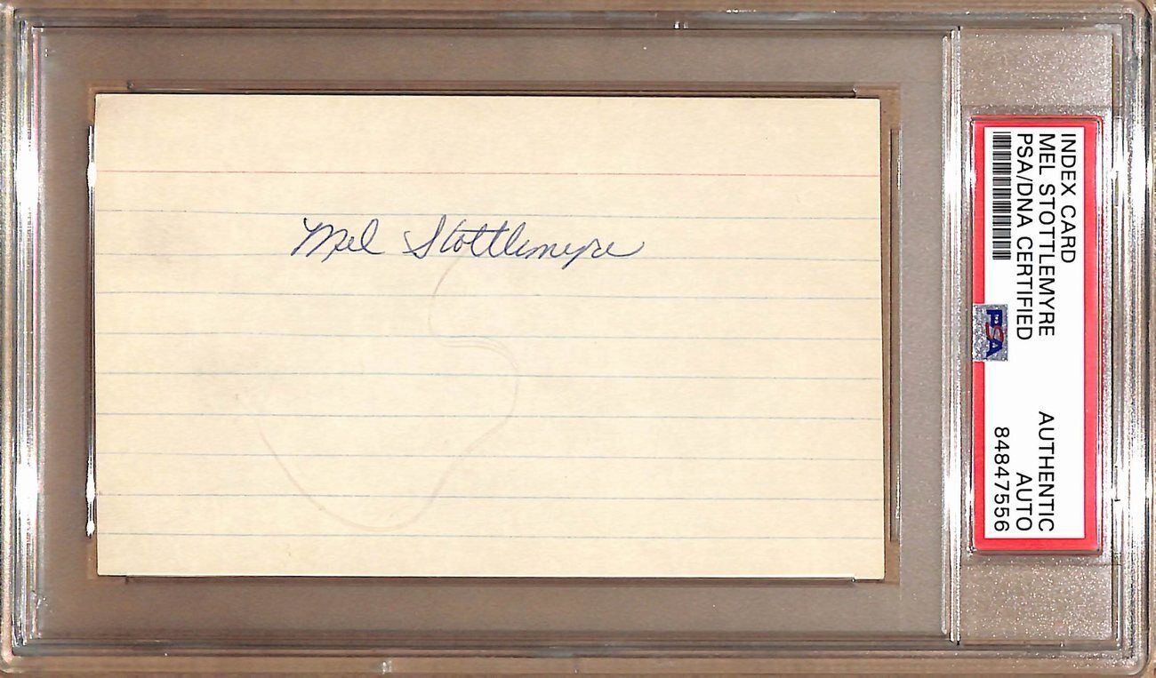 Mel Stottlemyre Autographed 3x5 Index Card New York Yankees PSA/DNA 179092