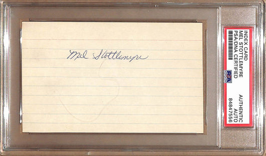 Mel Stottlemyre Autographed 3x5 Index Card New York Yankees PSA/DNA 179092