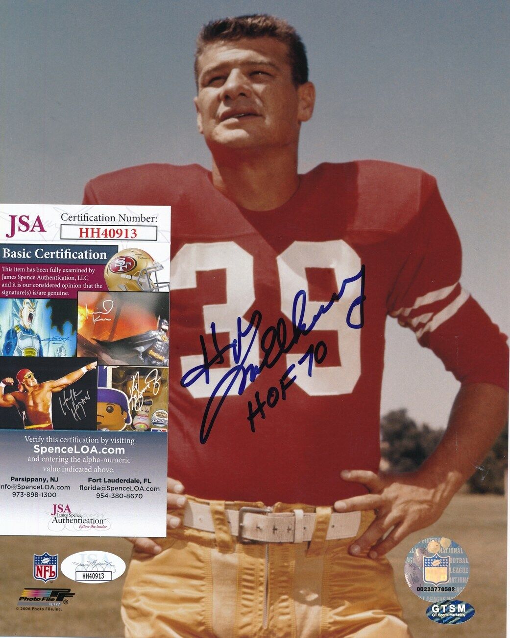 Hugh McElhenny 49ers HOF Signed/Inscribed "HOF 70" 8x10 Photo JSA 149781