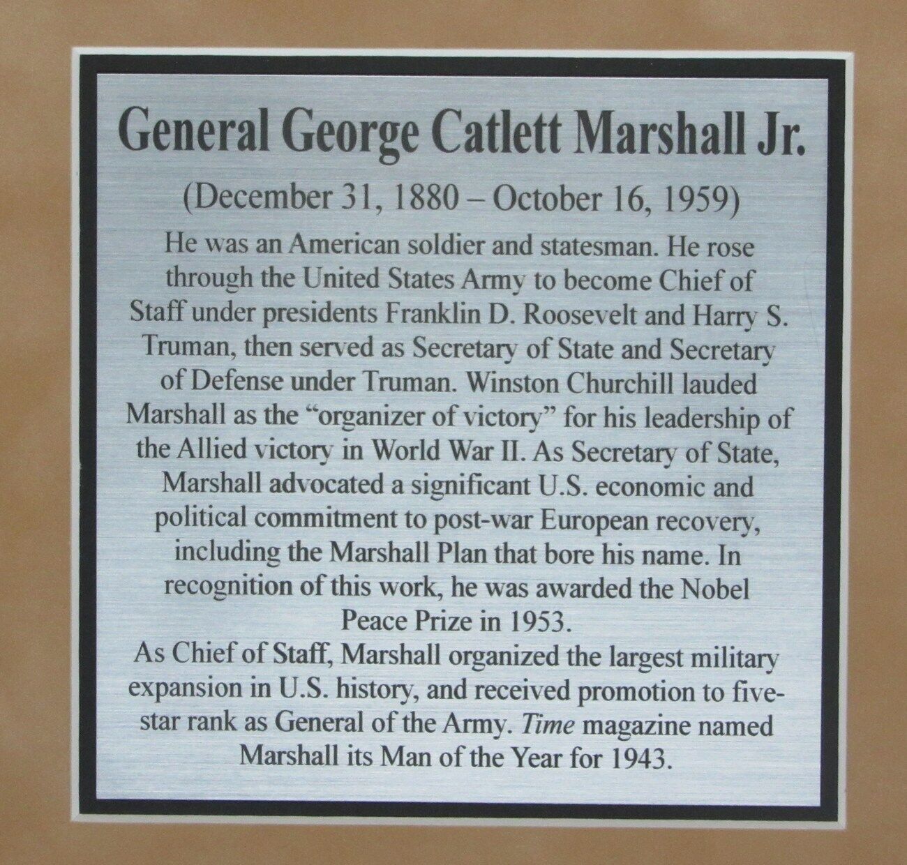 General George Marshall Signed/Autographed Photo Collage Framed JSA 147581