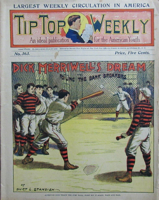 Vintage March 28, 1903 New York Baseball Tip Top Weekly No. 363 Magazine 165297