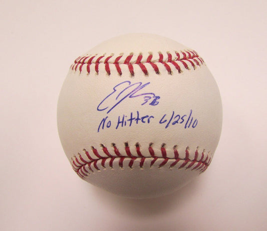 Edwin Jackson inscr "No Hitter 6/25/10" Signed OML Baseball JSA 138265