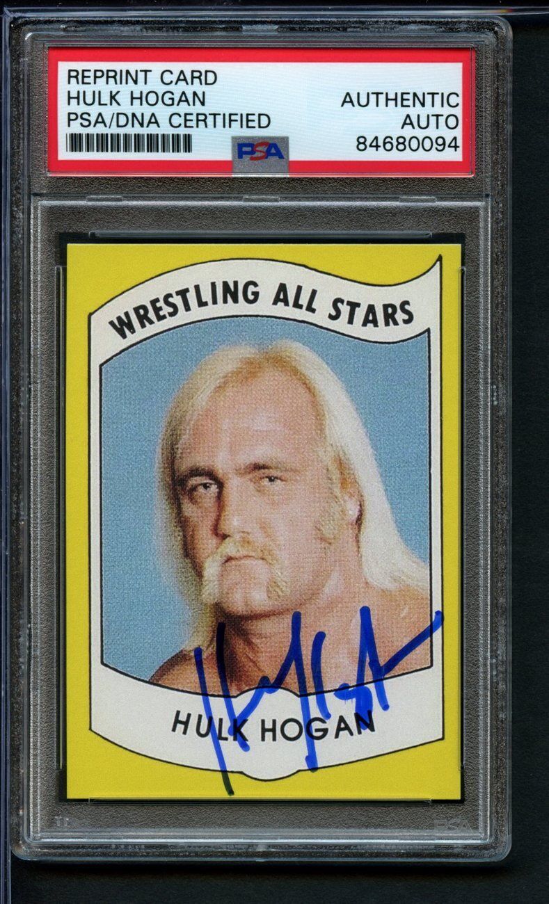 1982 Wrestling All Stars Hulk Hogan #2 Authentic Card Signed Reprint PSA/DNA