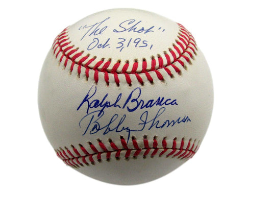 Ralph Branca/Bobby Thomson Dual-Signed/Inscribed ONL Baseball JSA 190027