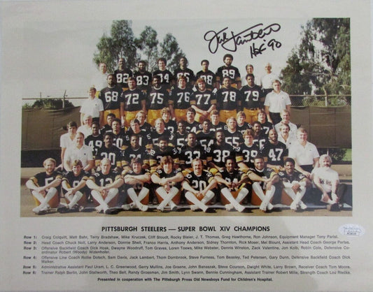 Jack Lambert HOF Autographed 11x14 Team Photo Super Bowl XIV  Steelers JSA
