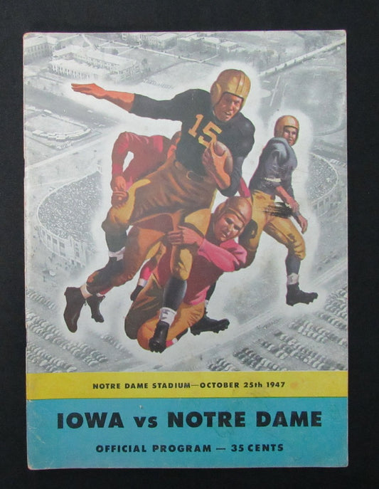 10/25/1947 Iowa vs. Notre Dame College Program 186022