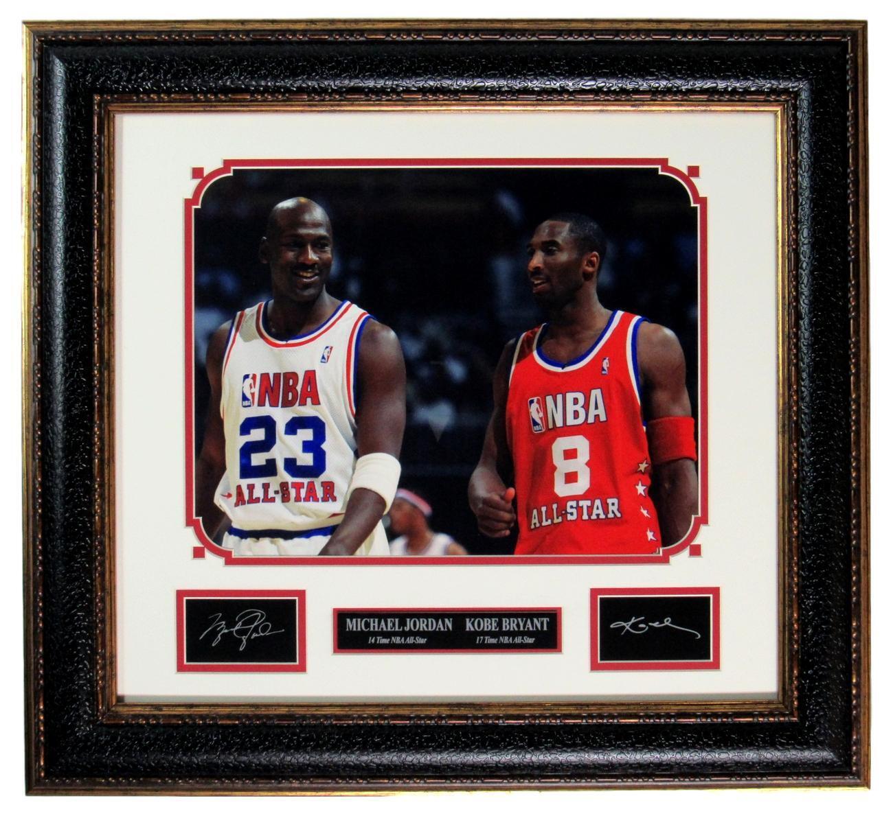 Kobe Bryant/Michael Jordan Replica Laser Autographs 11x14 Photo Framed 148829