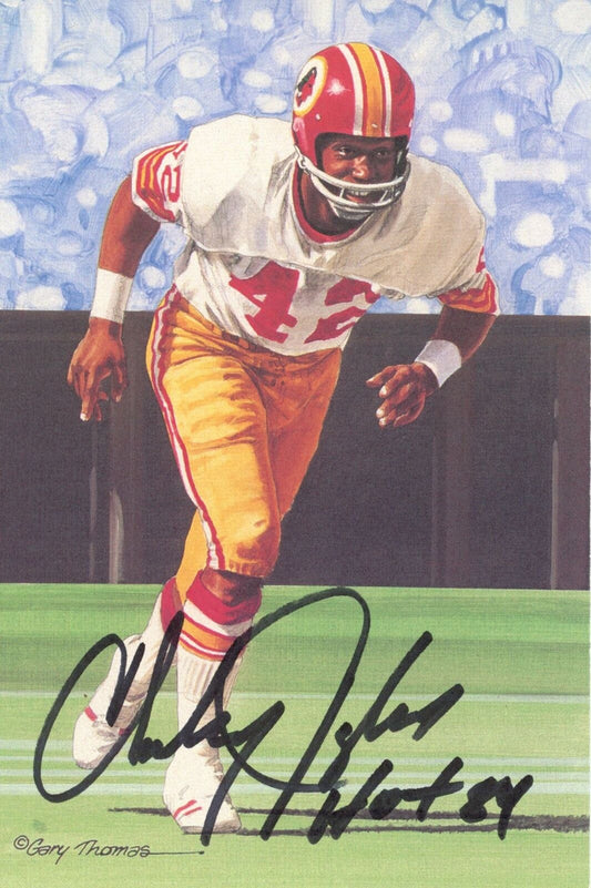 Charley Taylor HOF Autographed/Inscr Goal Line Art GLAC Postcard Redskins JSA