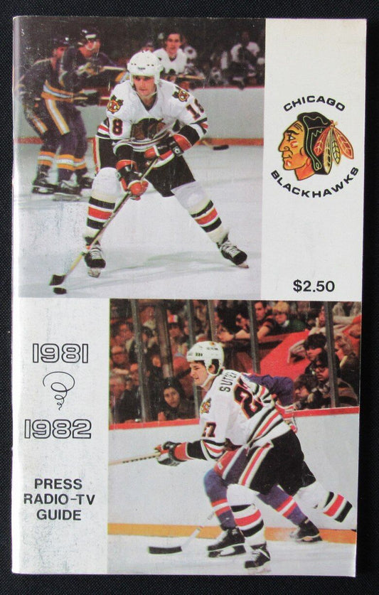 1981-82 Chicago Blackhawk Ice Hockey Press Radio-TV Guide 176298