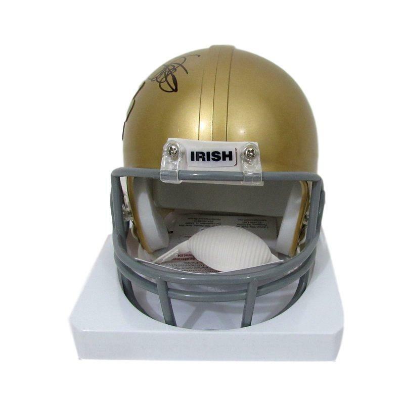 Rocket Ismail Notre Dame Signed Play Like A Champion Mini Helmet JSA 131565